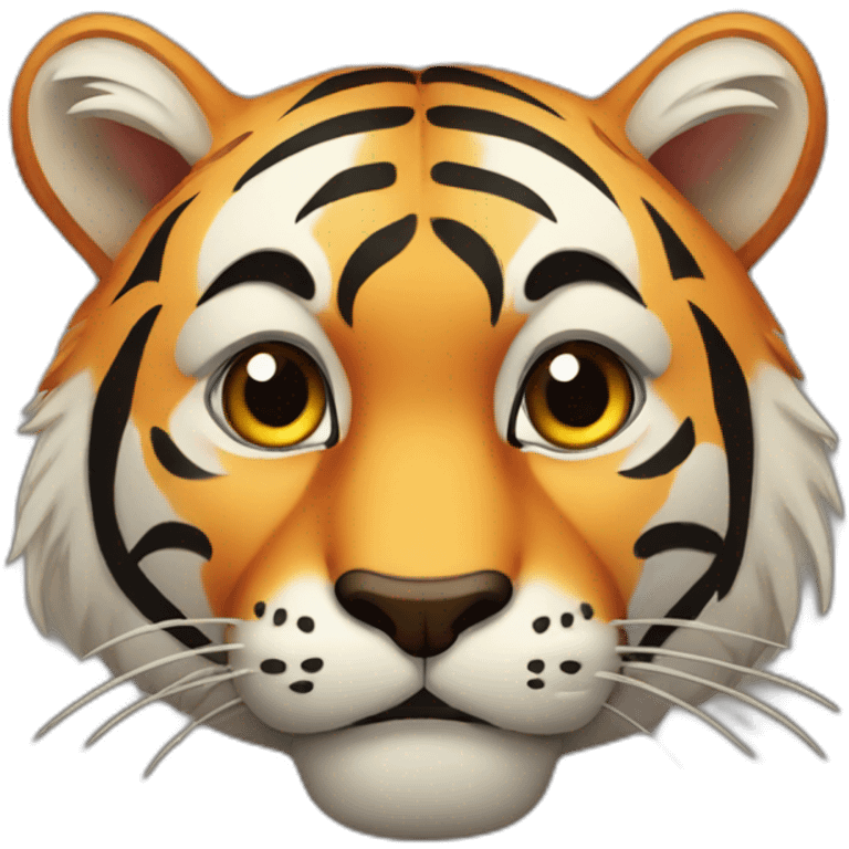 Suspicious tiger face emoji