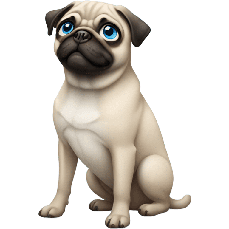 Pug with blue eye emoji