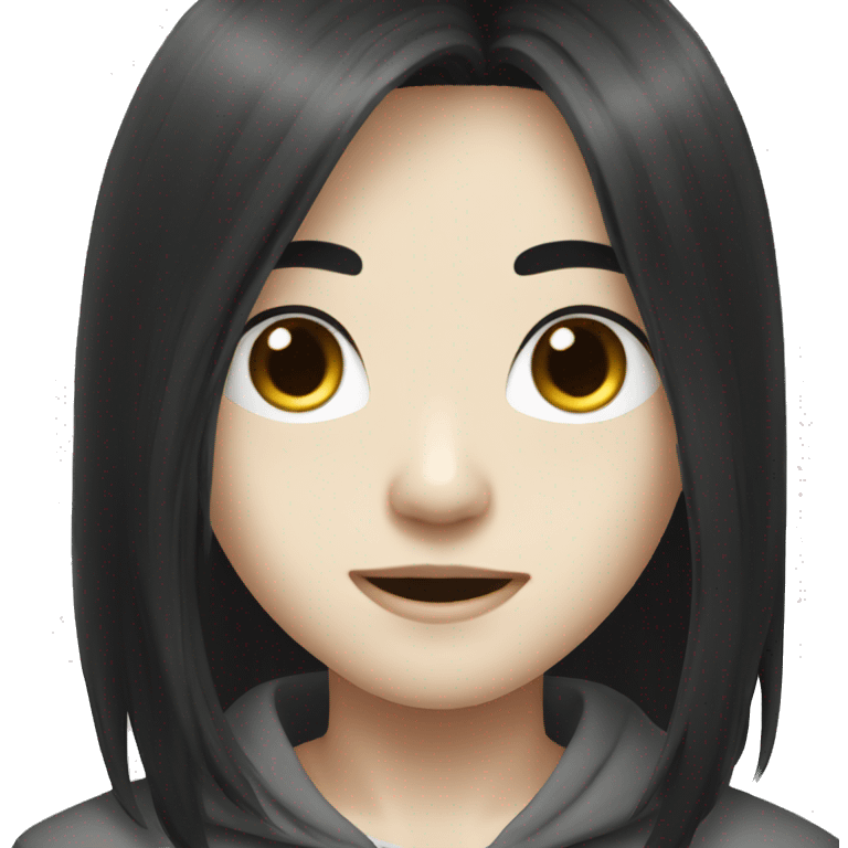 long black hair cute boy white skin emoji