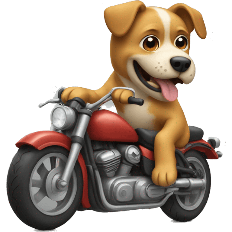 Dog riding a motorcycle  emoji