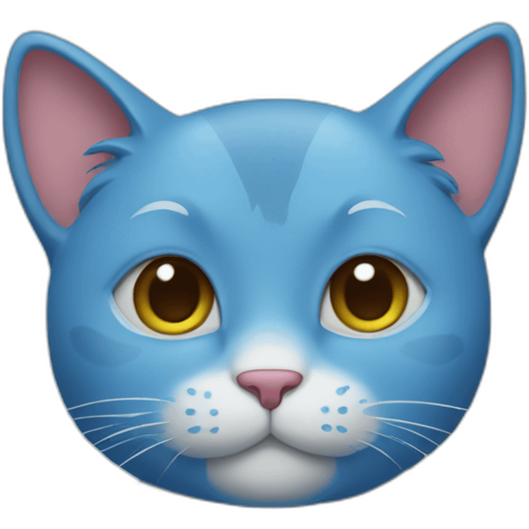 blue cat with big heart emoji