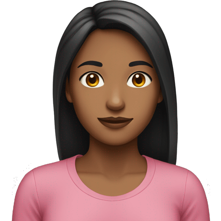 Dark hair girl in rose fit emoji