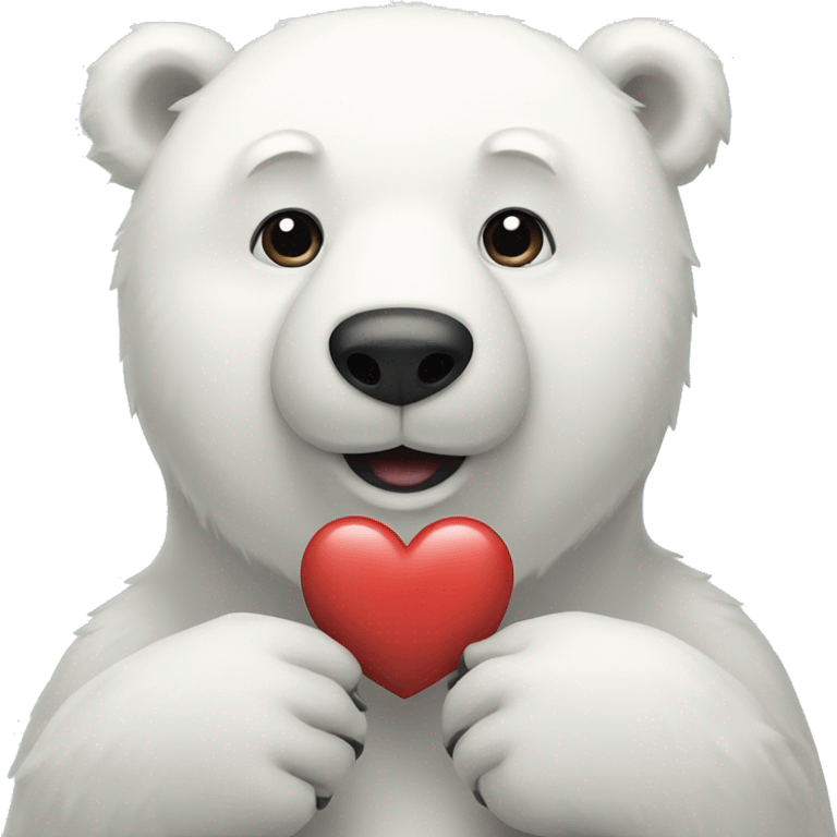 polar bear with a heart emoji