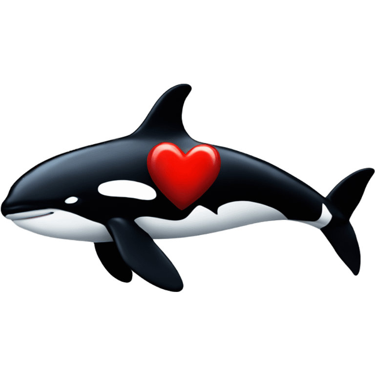 Orca with a red heart emoji