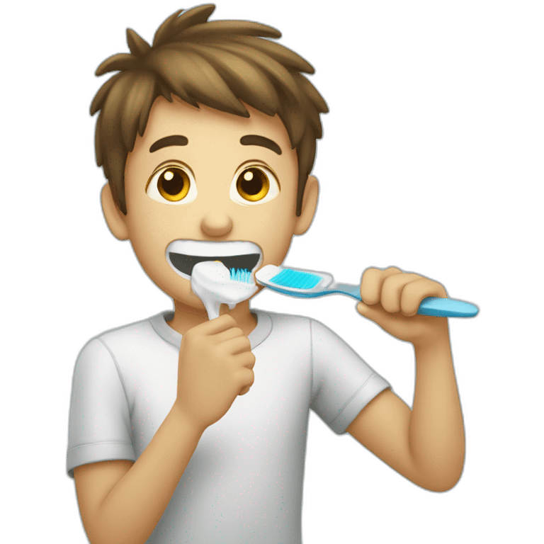 boy brushing teeth emoji