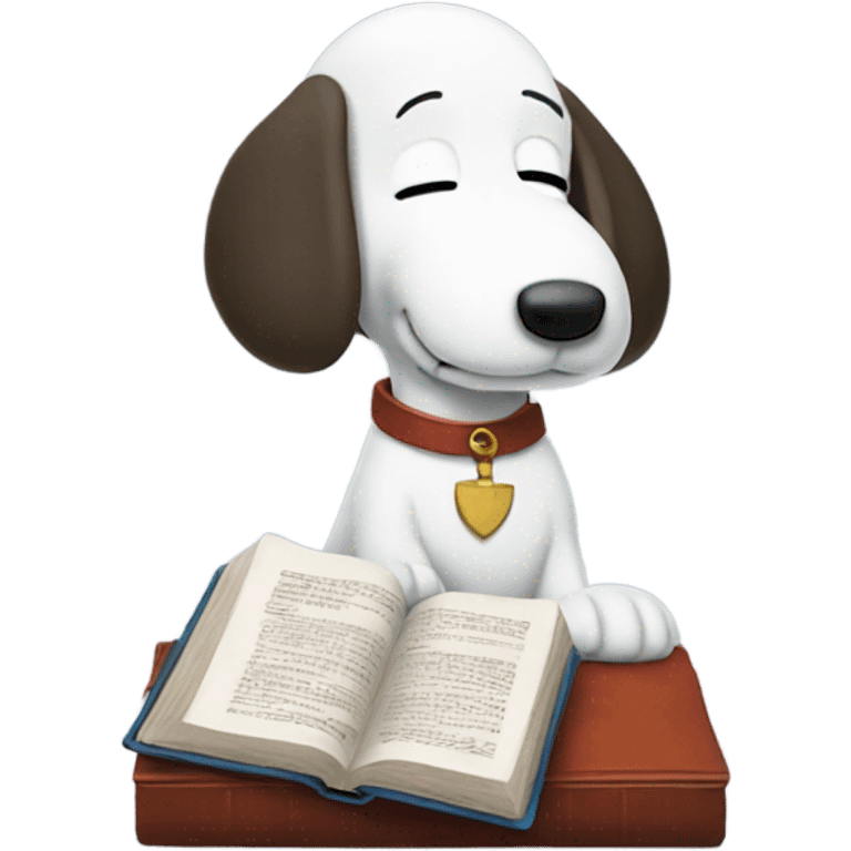 snoopy with a bible emoji