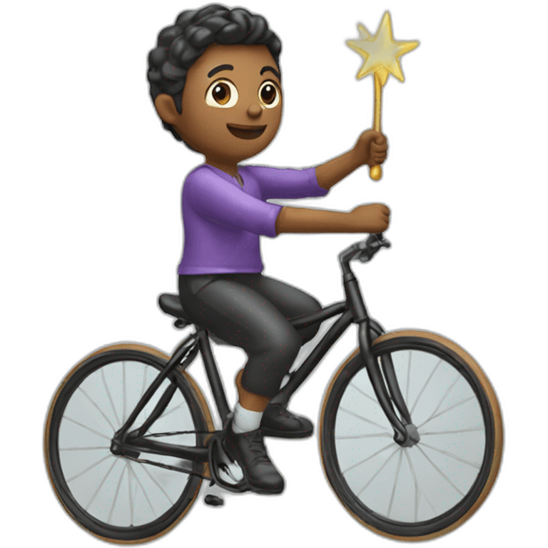 Ciclist with magic wand emoji