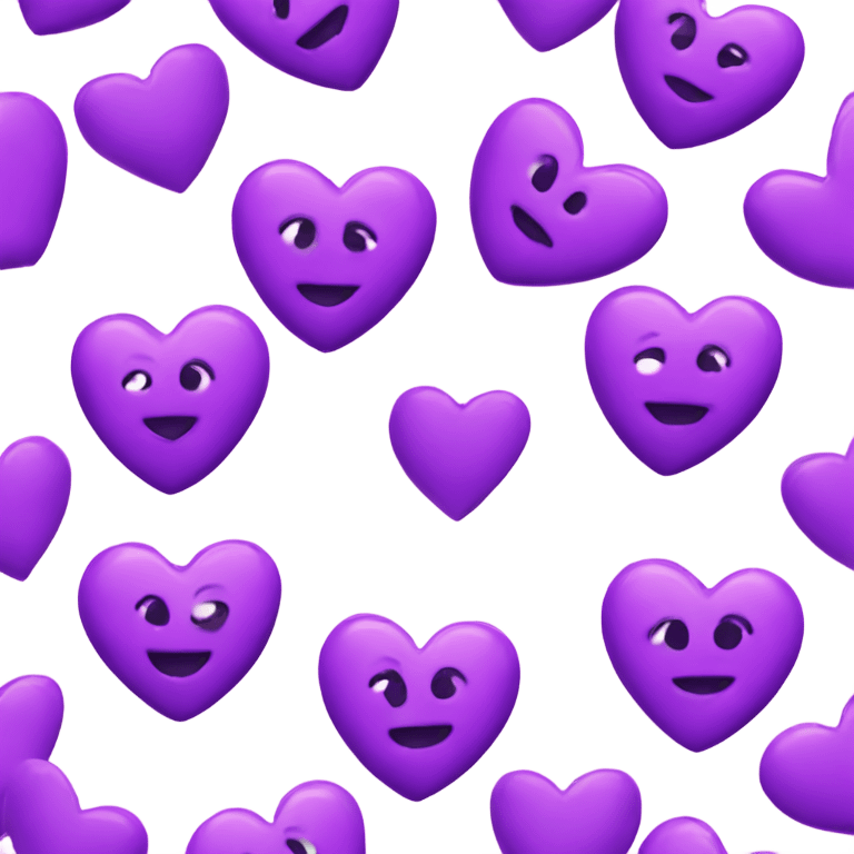 Purple love heart with love heart eyes  emoji