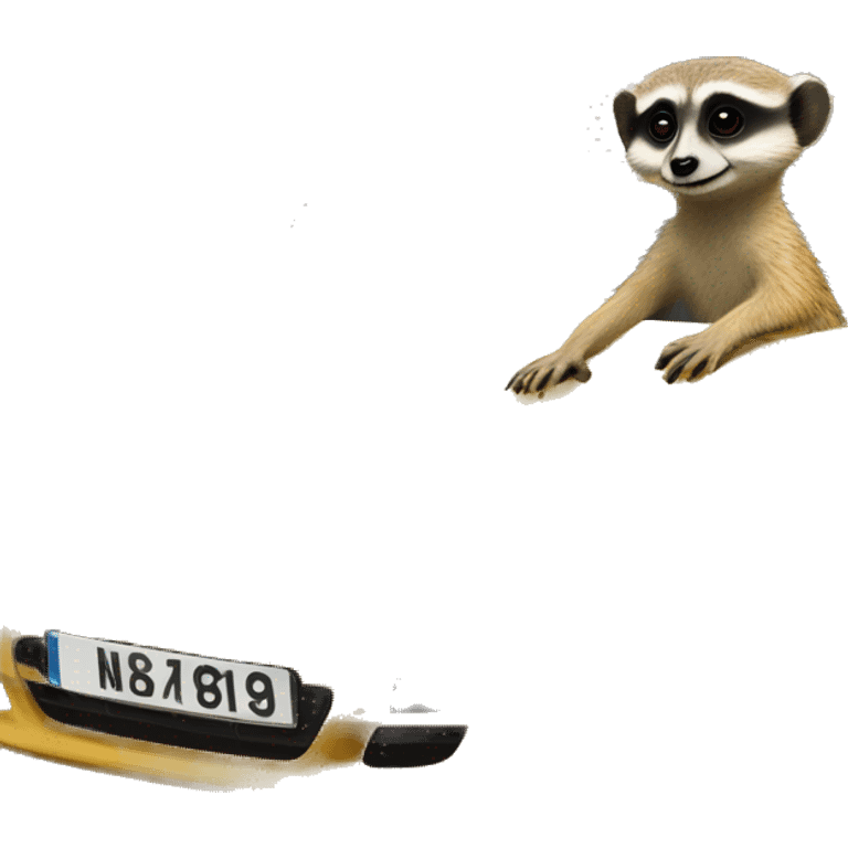 Meerkat driving a Porsche emoji