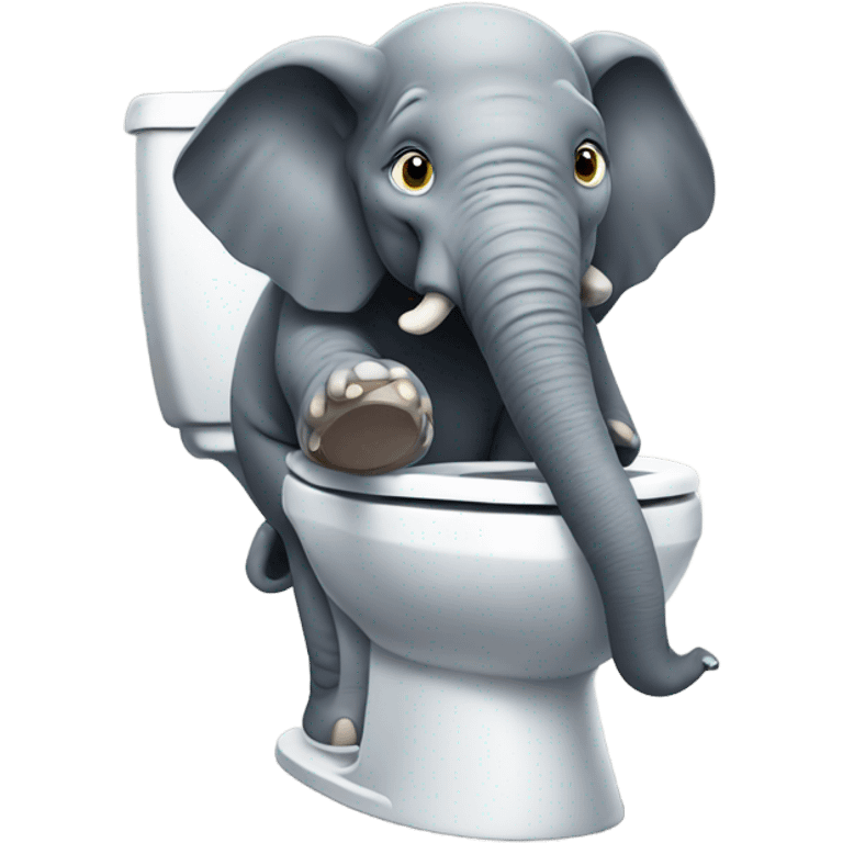 elephant using toilet emoji