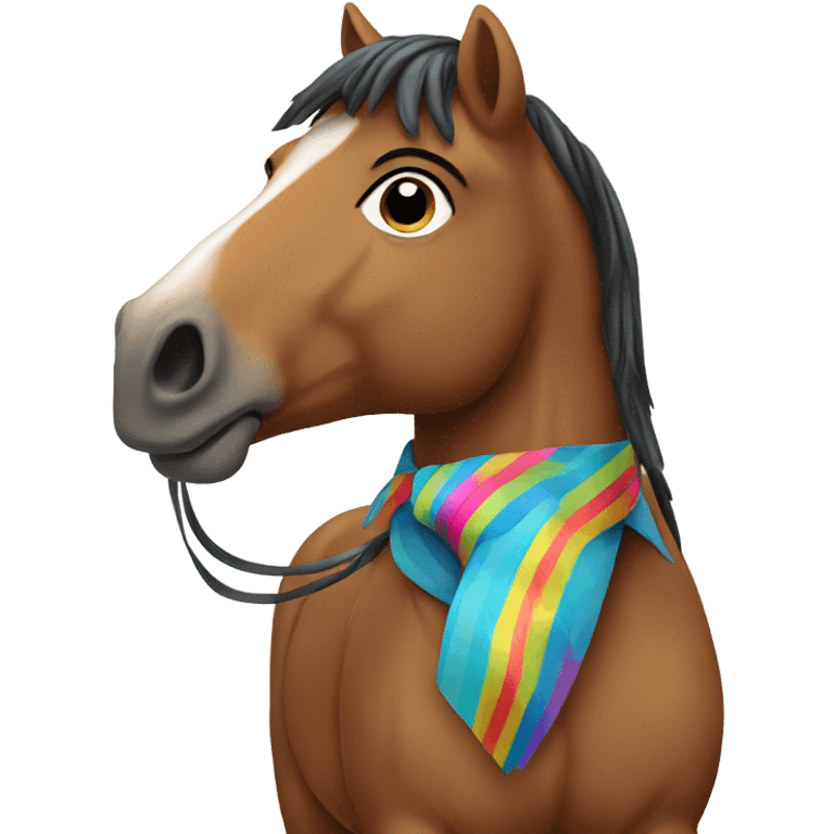 Horse wearing a tie emoji