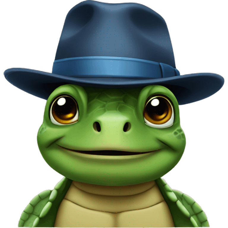 Turtle with a Fedora  emoji