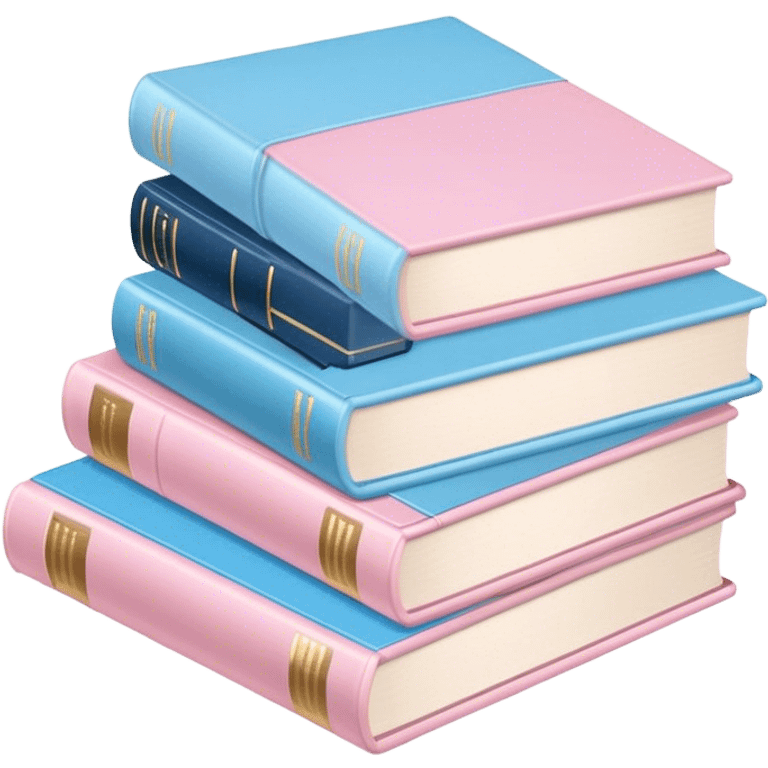 books light pink and light blue emoji