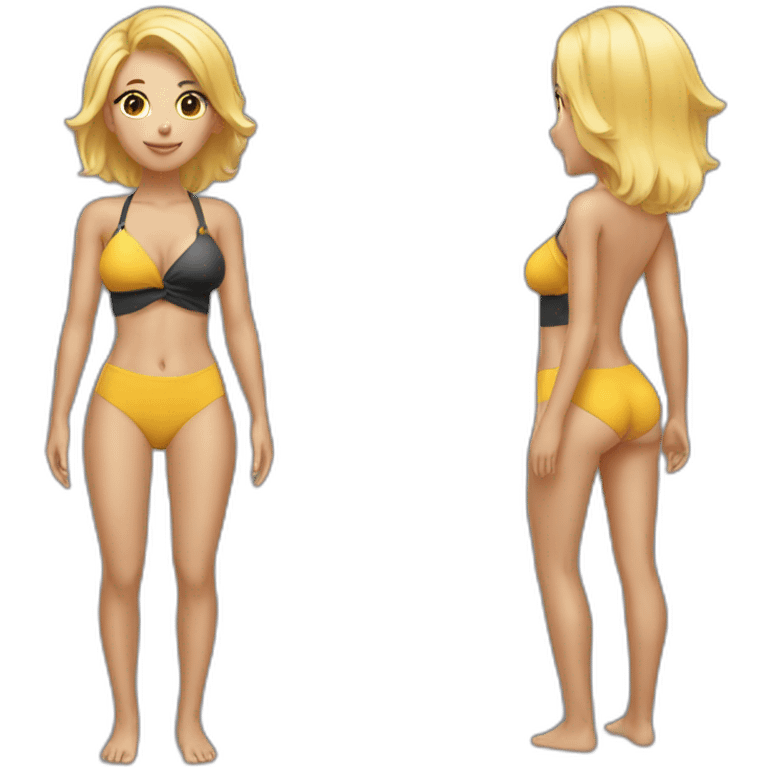 sexy blonde in swimsuit bottom emoji