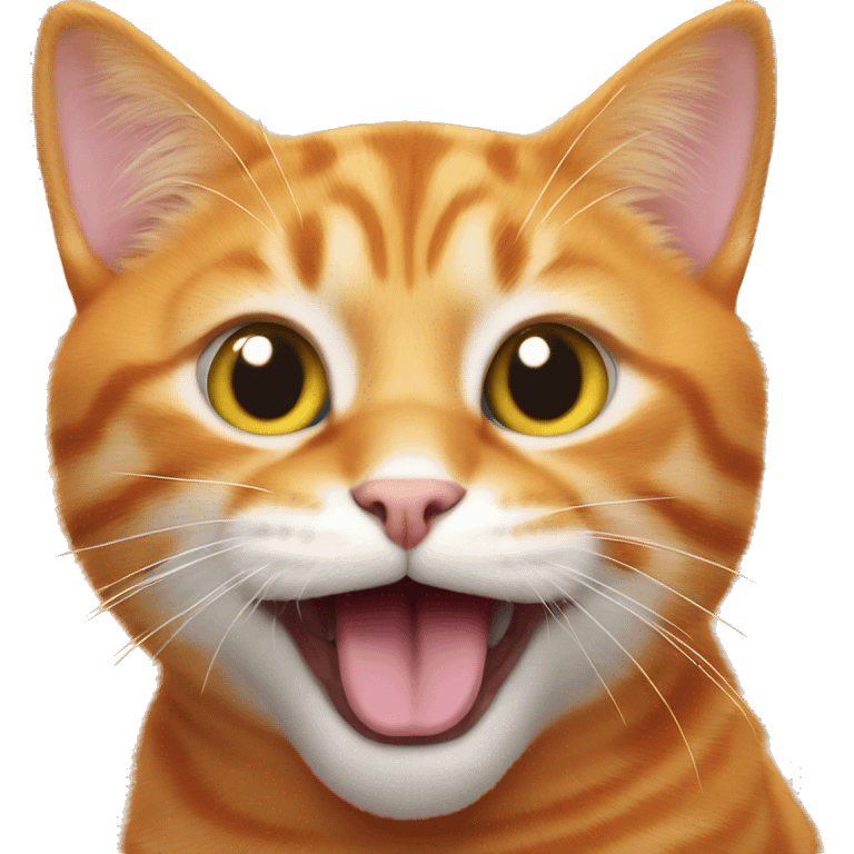 Orange cat with tongue out emoji