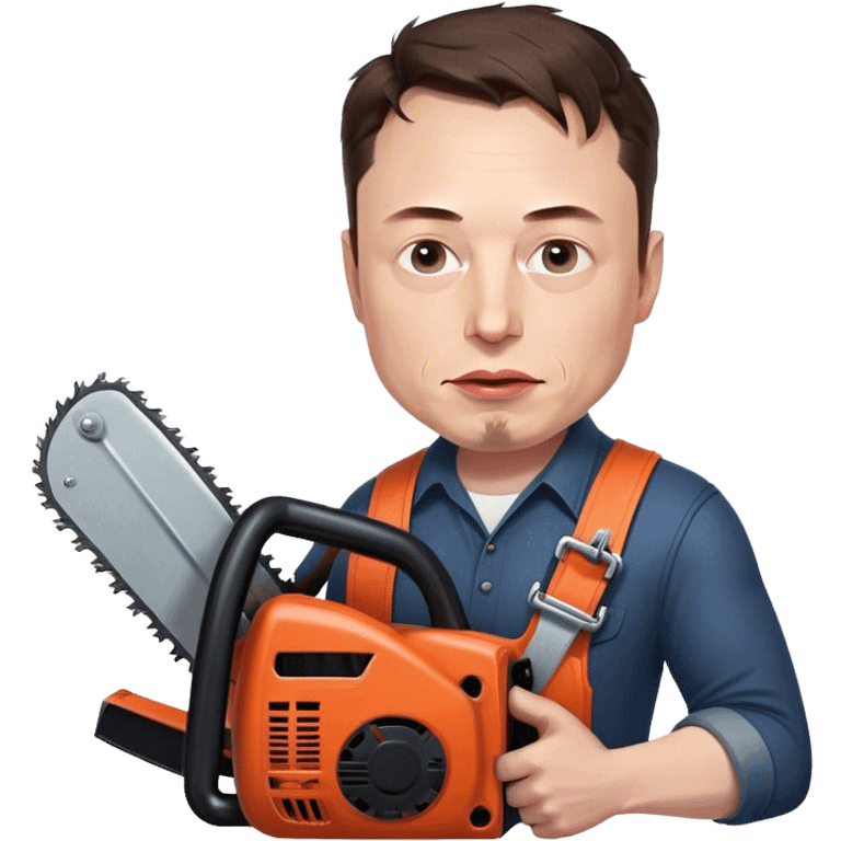 Elon musk evil face chainsaw to the constitution  emoji