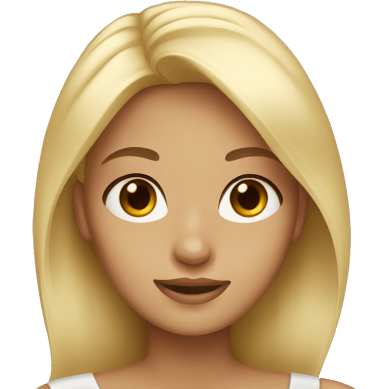 blonde girl with brown eyes emoji