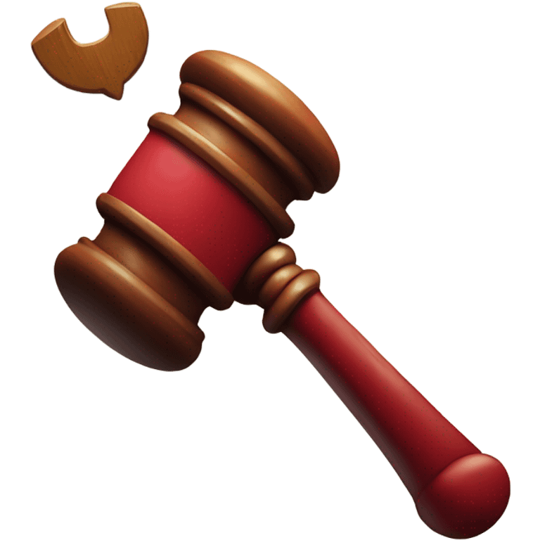 red judge hammer  emoji