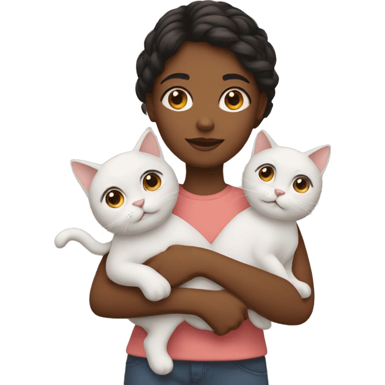 Girl with two cats emoji