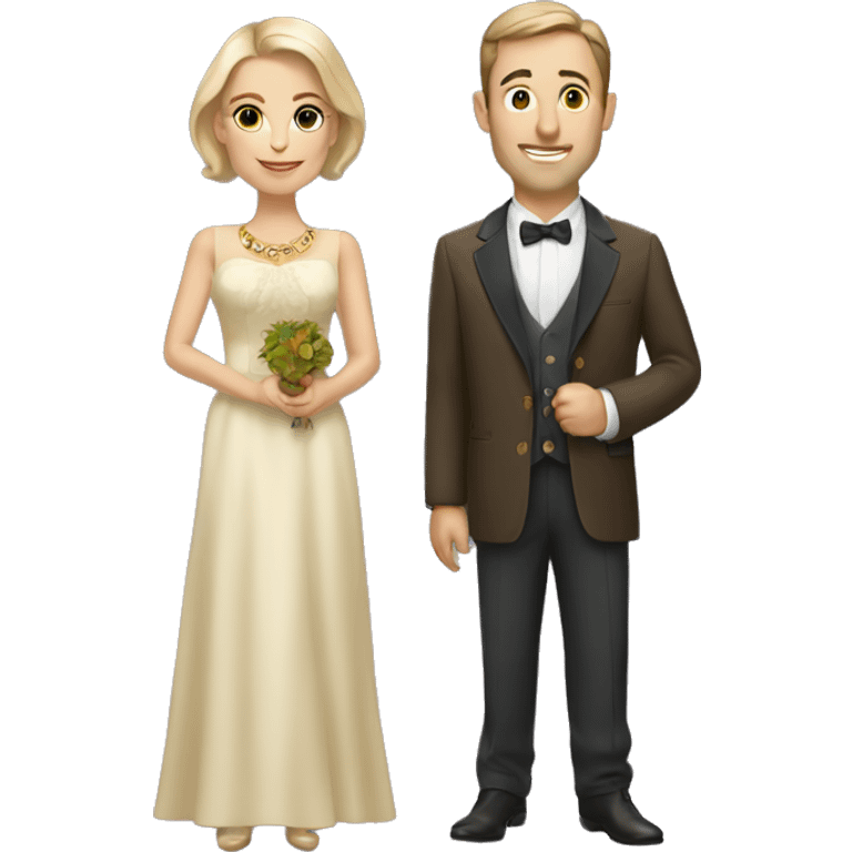 A rich caucasian couple emoji