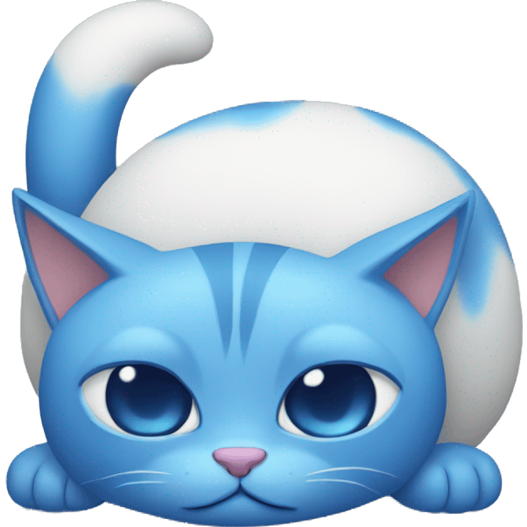 lazy blue cat with sleep eyes. emoji