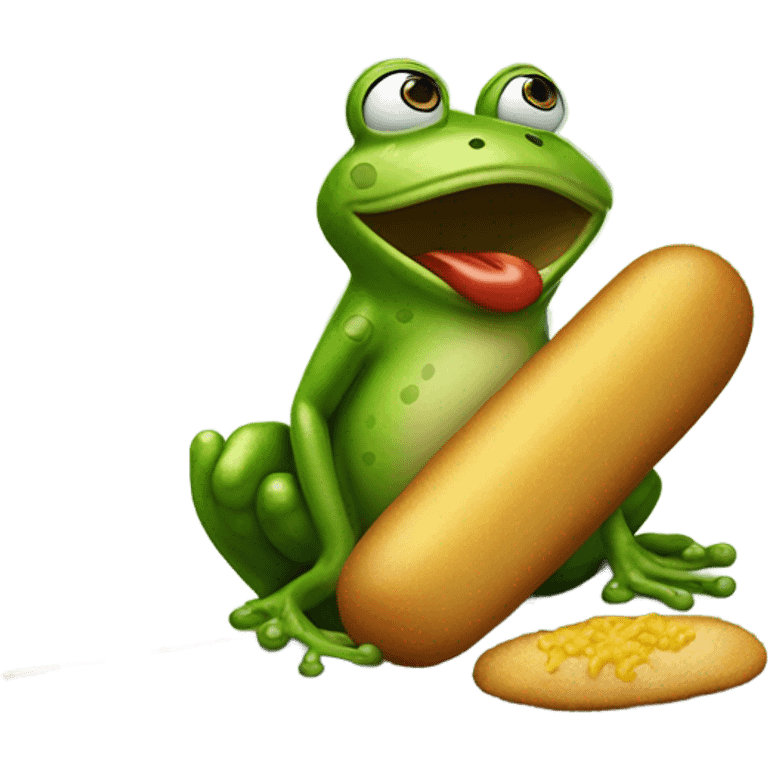 frog with corndog emoji