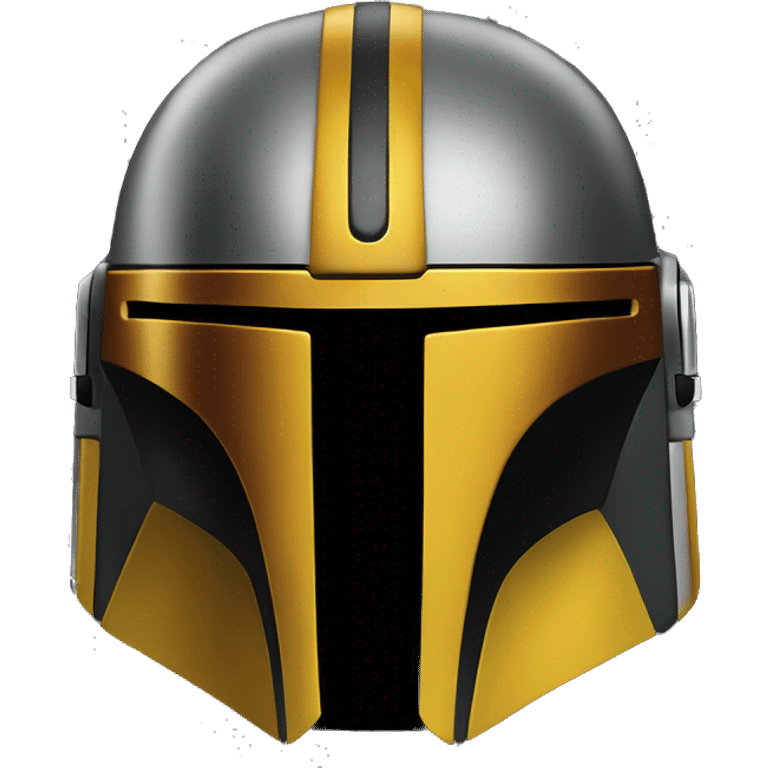 Mandalorian helmet black and yellow emoji