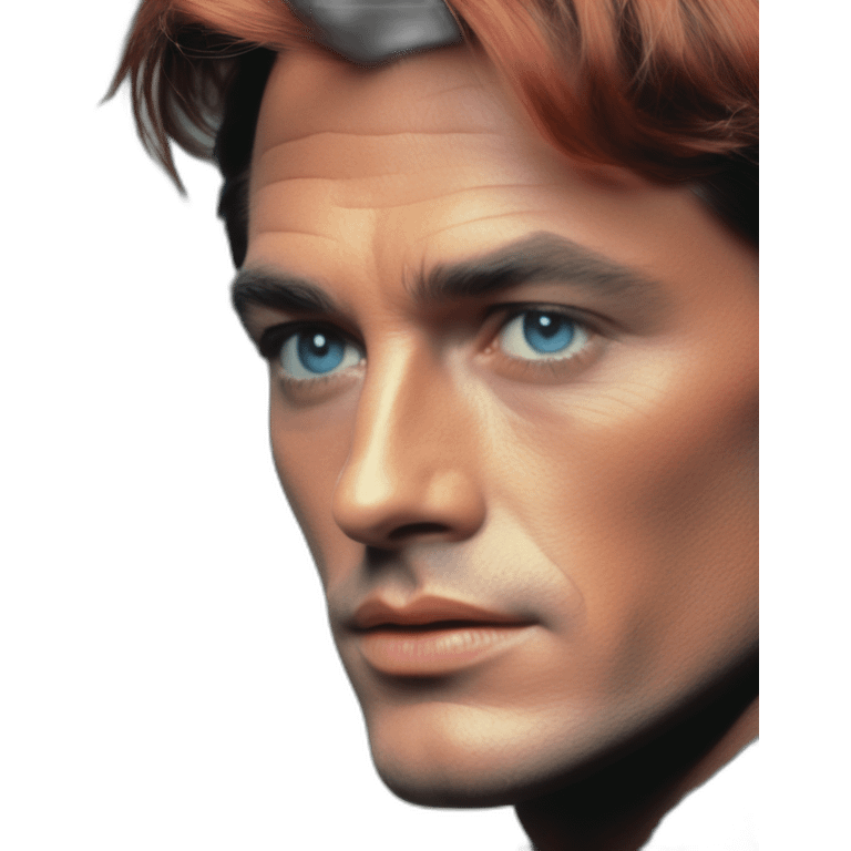 Young Alain delon red hair blue eyes cosy sweater emoji