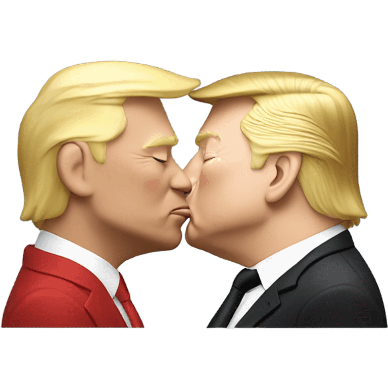 Donald Trump kissing with Elon Musk emoji