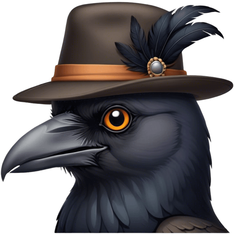 A cheeky crow with a jaunty hat emoji