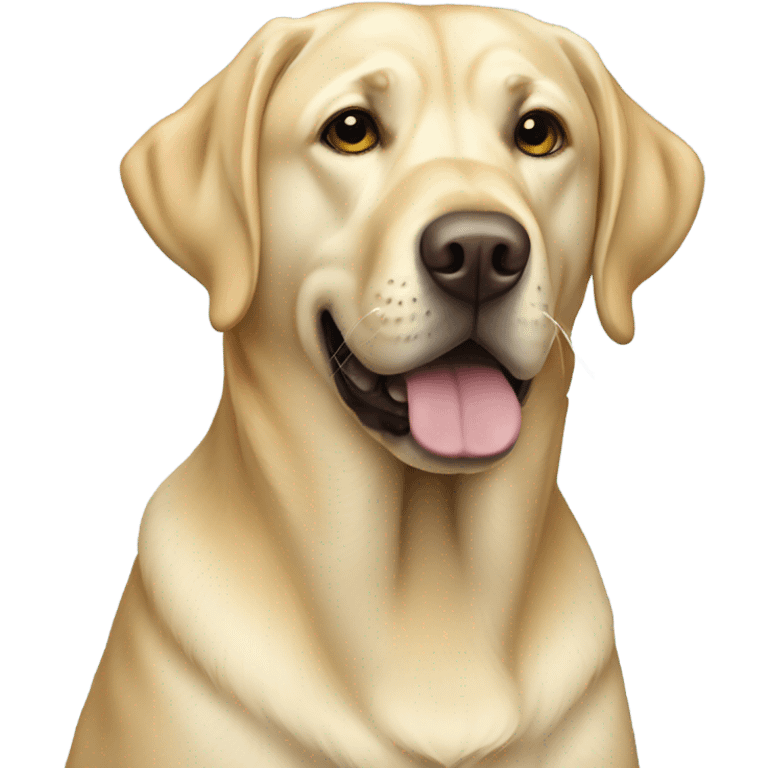 yellow labrador retriever in blue coat emoji