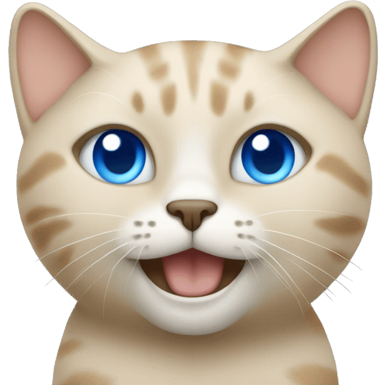 Beige cat with blue eyes  emoji