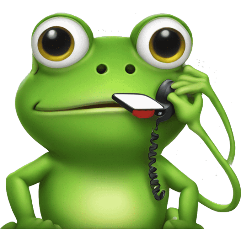 Frog talking on a landline phone  emoji