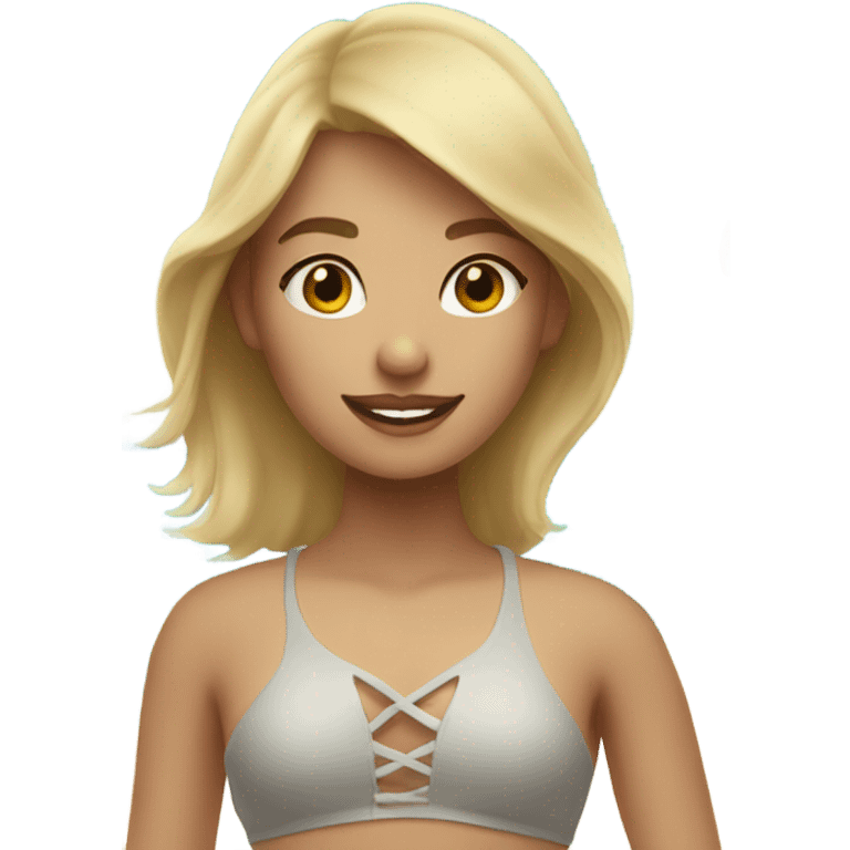 blonde girl at the beach emoji