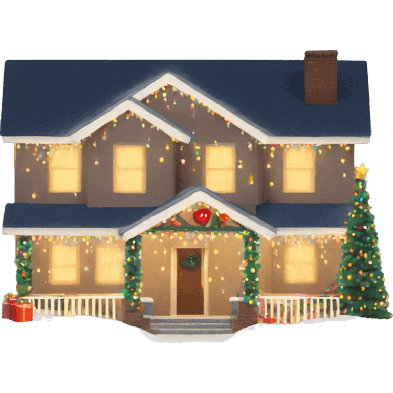 House with Christmas lights  emoji