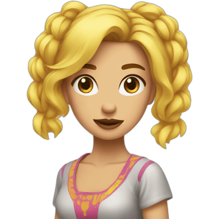 Chica rubia con pesas emoji