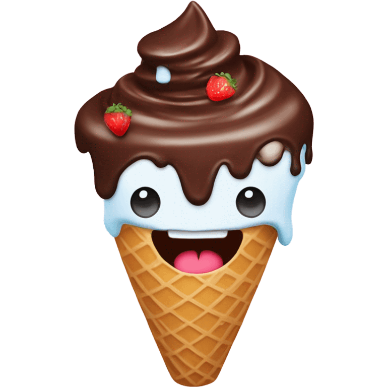 Ice cream with face emoji