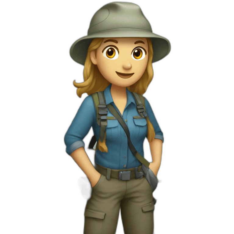 female geologist in a river emoji