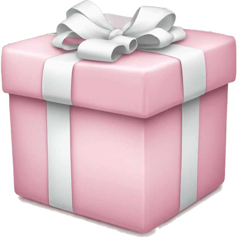 light pink christmas gift with white bow emoji