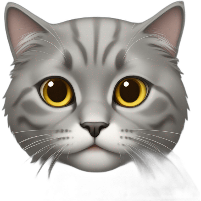 Cat persian grey emoji