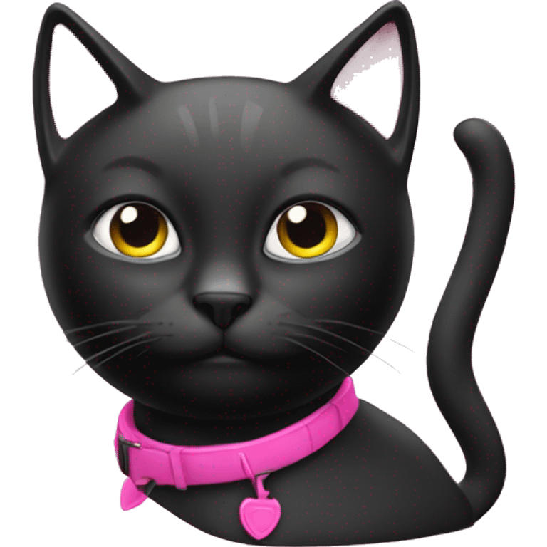 Create a black cat în a pink bla jet emoji