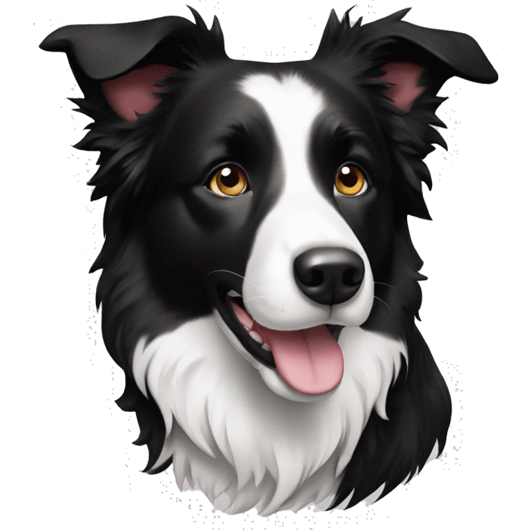 black and white border collie emoji