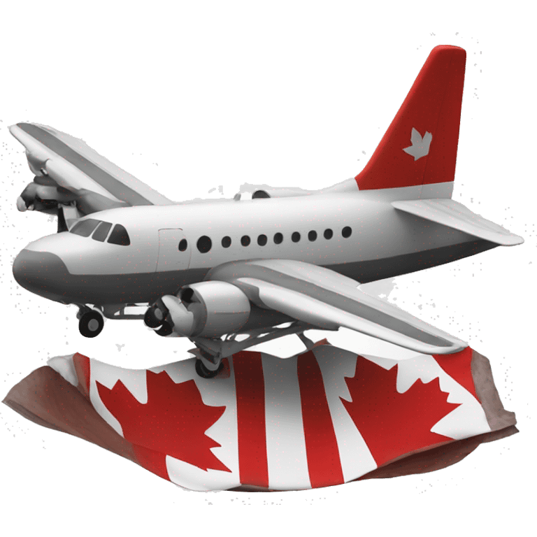 Landing gear of plane with Canadian flag emoji