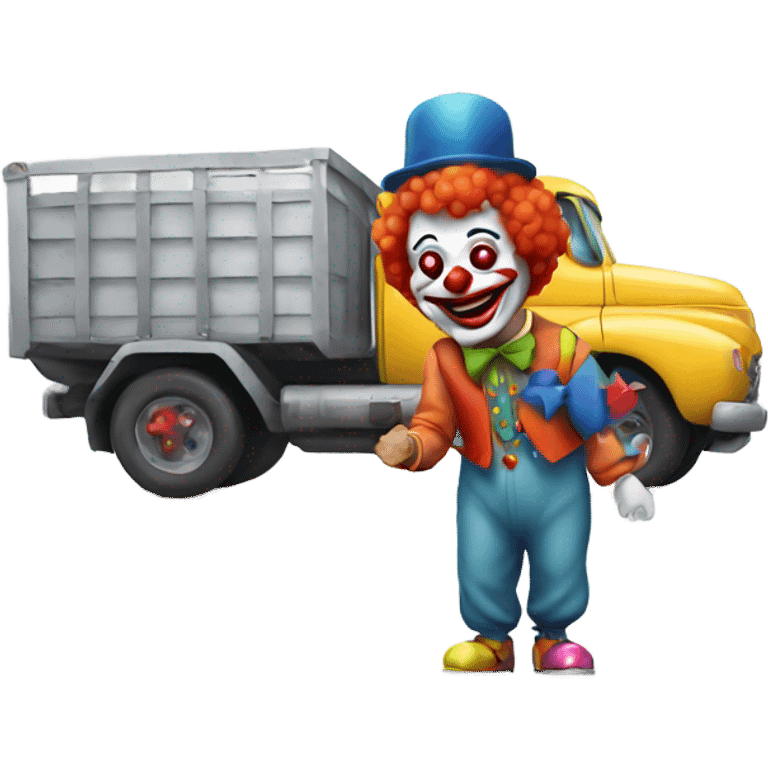 Clown with truck emoji