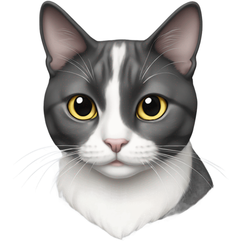 tuxedo cat grey white emoji