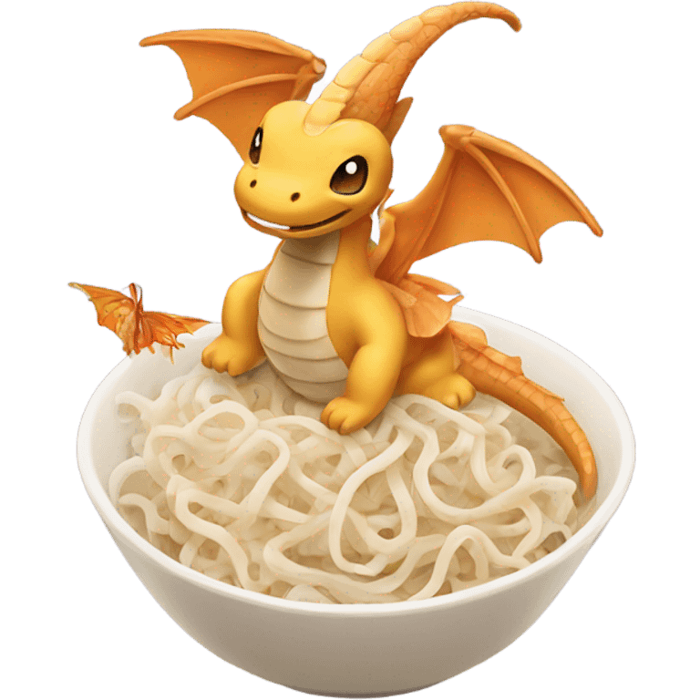 Rice noodle with dragonite wings emoji