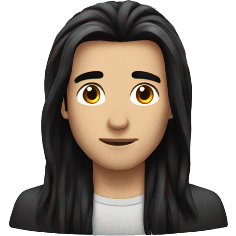 Male long black Hair emoji