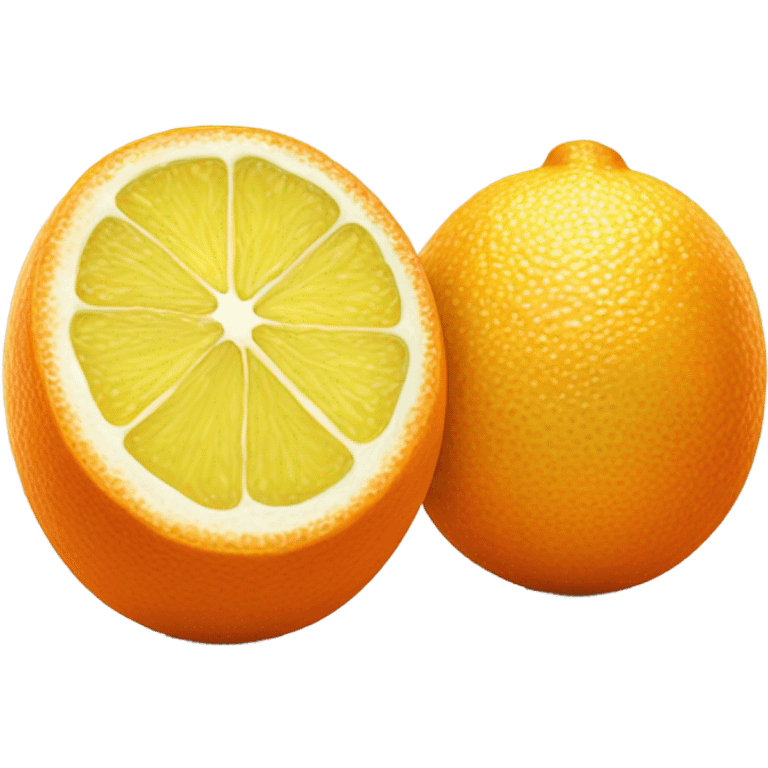 realistic orange lemon emoji