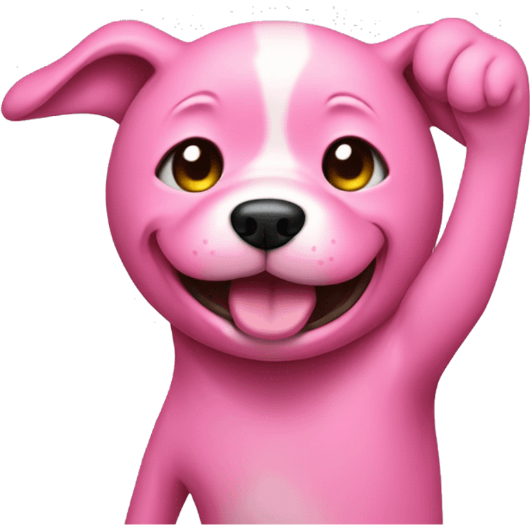 pink dog dabbing emoji