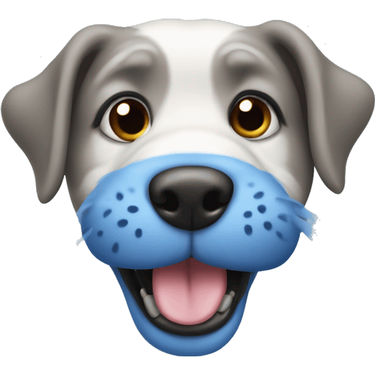 blue muzzle of a dog, cute emoji